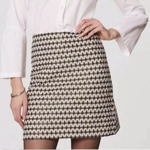 LOFT Diamond Jacquard Black Gold Mini Pencil Skirt